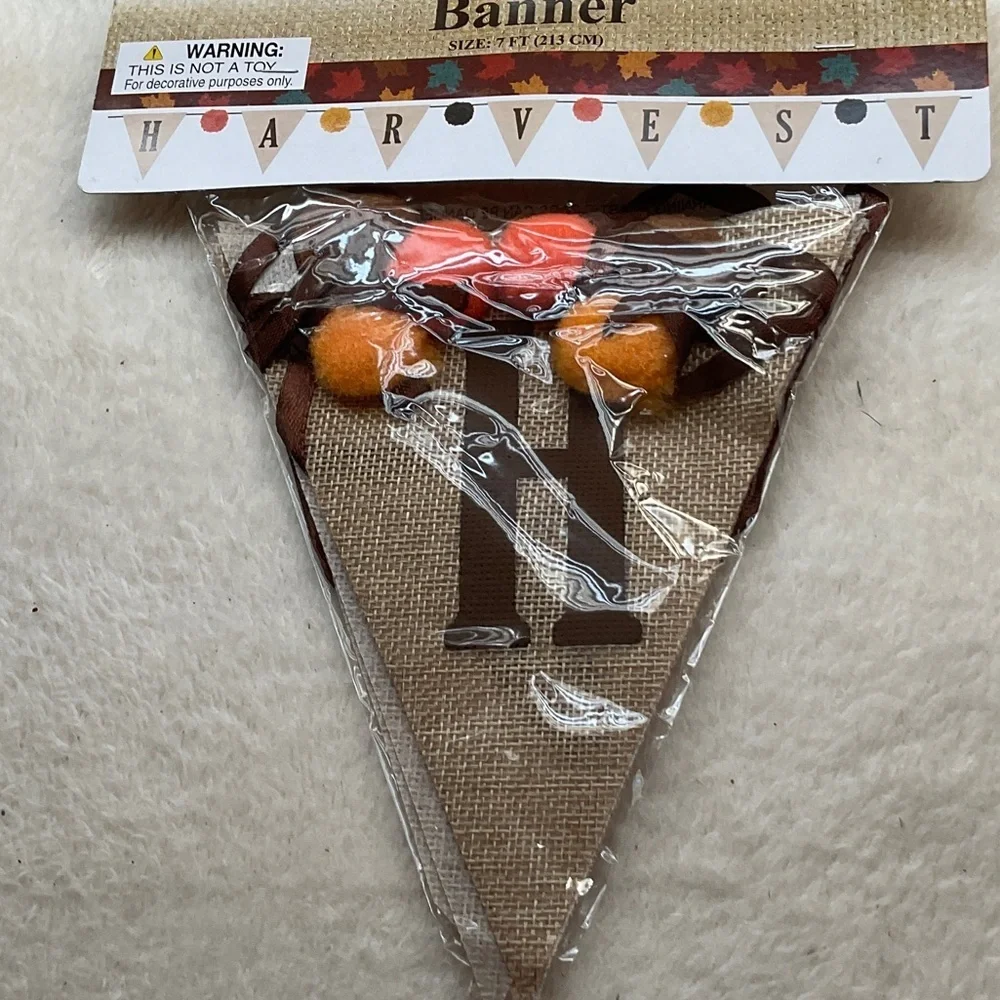 Autumn Harvest Banner with Orange and Brown Accents